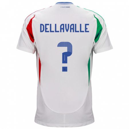 Kandiny Damen Italien Alessandro Dellavalle #0 Weiß Auswärtstrikot Trikot 24-26 T-Shirt