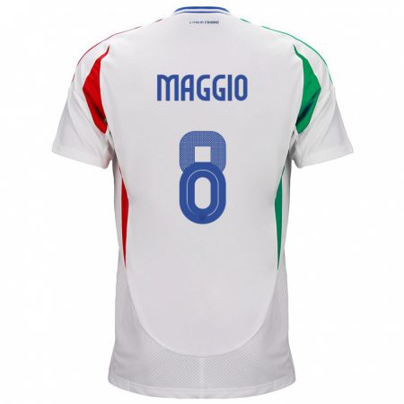 Kandiny Damen Italien Luca Di Maggio #8 Weiß Auswärtstrikot Trikot 24-26 T-Shirt