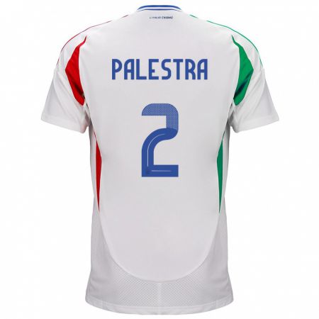 Kandiny Damen Italien Marco Palestra #2 Weiß Auswärtstrikot Trikot 24-26 T-Shirt