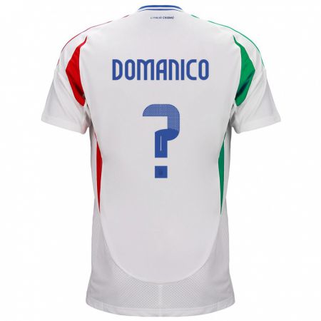 Kandiny Damen Italien Saverio Domanico #0 Weiß Auswärtstrikot Trikot 24-26 T-Shirt
