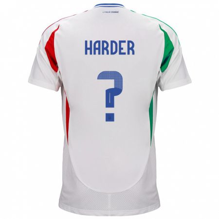 Kandiny Damen Italien Jonas Harder #0 Weiß Auswärtstrikot Trikot 24-26 T-Shirt