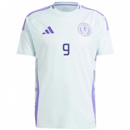 Kandiny Damen Schottland Amy Gallacher #9 Helles Mintblau Auswärtstrikot Trikot 24-26 T-Shirt