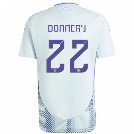 Kandiny Damen Schottland Julian Donnery #22 Helles Mintblau Auswärtstrikot Trikot 24-26 T-Shirt