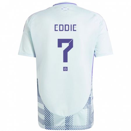 Kandiny Damen Schottland Leah Eddie #0 Helles Mintblau Auswärtstrikot Trikot 24-26 T-Shirt