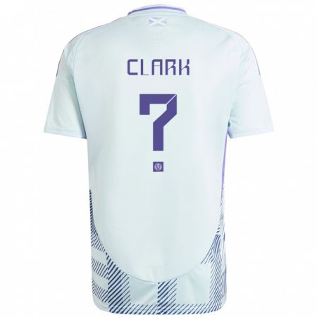 Kandiny Damen Schottland Kelly Clark #0 Helles Mintblau Auswärtstrikot Trikot 24-26 T-Shirt