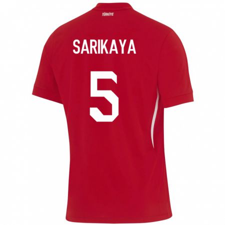 Kandiny Damen Türkei Efe Sarıkaya #5 Rot Auswärtstrikot Trikot 24-26 T-Shirt