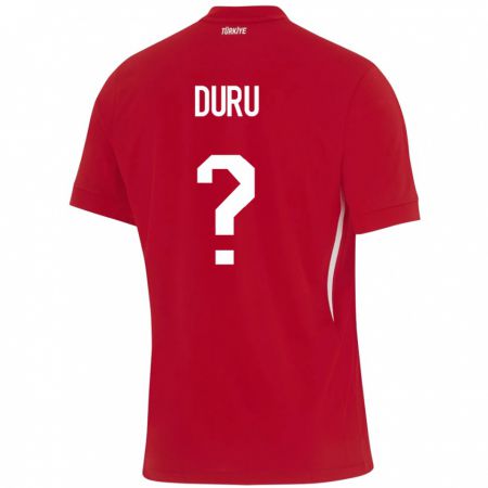 Kandiny Damen Türkei Mustafa Duru #0 Rot Auswärtstrikot Trikot 24-26 T-Shirt