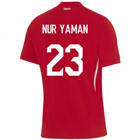 Kandiny Damen Türkei Gamze Nur Yaman #23 Rot Auswärtstrikot Trikot 24-26 T-Shirt