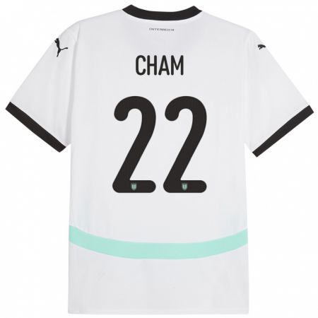 Kandiny Damen Österreich Muhammed Cham #22 Weiß Auswärtstrikot Trikot 24-26 T-Shirt