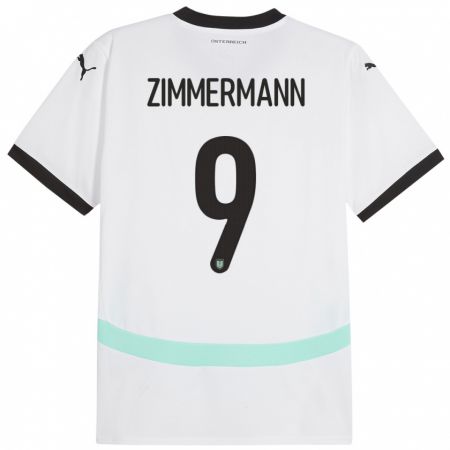 Kandiny Damen Österreich Bernhard Zimmermann #9 Weiß Auswärtstrikot Trikot 24-26 T-Shirt