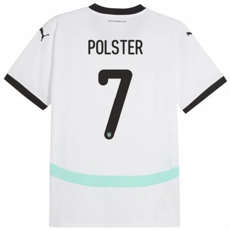 Kandiny Damen Österreich Manuel Polster #7 Weiß Auswärtstrikot Trikot 24-26 T-Shirt