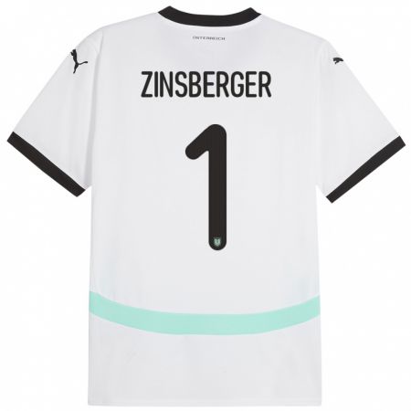 Kandiny Damen Österreich Manuela Zinsberger #1 Weiß Auswärtstrikot Trikot 24-26 T-Shirt