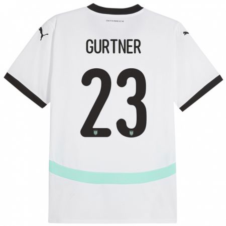 Kandiny Damen Österreich Andrea Gurtner #23 Weiß Auswärtstrikot Trikot 24-26 T-Shirt