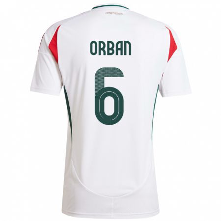 Kandiny Damen Ungarn Willi Orbán #6 Weiß Auswärtstrikot Trikot 24-26 T-Shirt