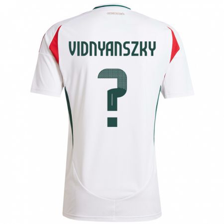 Kandiny Damen Ungarn Mátyás Vidnyánszky #0 Weiß Auswärtstrikot Trikot 24-26 T-Shirt