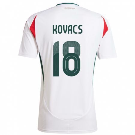 Kandiny Damen Ungarn Laura Kovács #18 Weiß Auswärtstrikot Trikot 24-26 T-Shirt