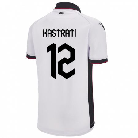 Kandiny Damen Albanien Elhan Kastrati #12 Weiß Auswärtstrikot Trikot 24-26 T-Shirt