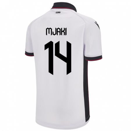 Kandiny Damen Albanien Agan Mjaki #14 Weiß Auswärtstrikot Trikot 24-26 T-Shirt