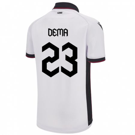 Kandiny Damen Albanien Endri Dema #23 Weiß Auswärtstrikot Trikot 24-26 T-Shirt