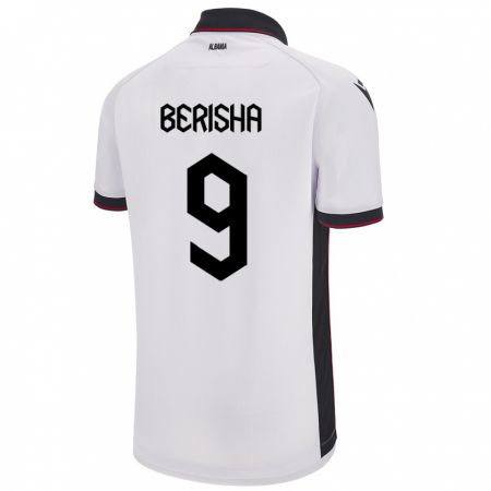 Kandiny Damen Albanien Fortesa Berisha #9 Weiß Auswärtstrikot Trikot 24-26 T-Shirt