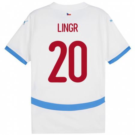 Kandiny Damen Tschechien Ondrej Lingr #20 Weiß Auswärtstrikot Trikot 24-26 T-Shirt