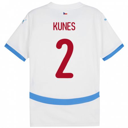 Kandiny Damen Tschechien Jan Kunes #2 Weiß Auswärtstrikot Trikot 24-26 T-Shirt