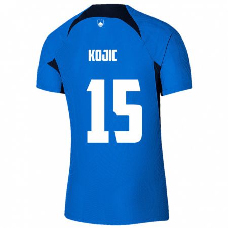 Kandiny Damen Slowenien Dino Kojic #15 Blau Auswärtstrikot Trikot 24-26 T-Shirt