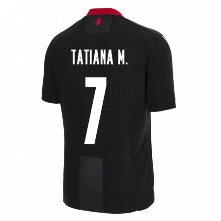 Kandiny Damen Georgien Tatiana Matveeva #7 Schwarz Auswärtstrikot Trikot 24-26 T-Shirt