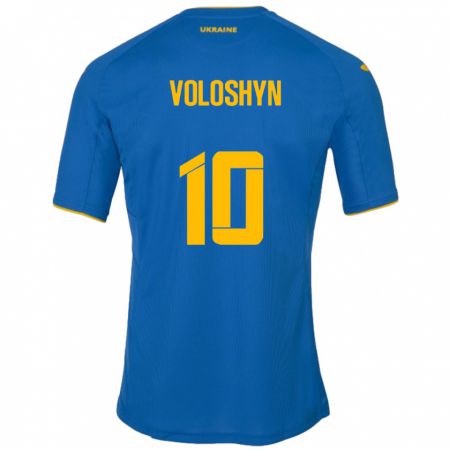 Kandiny Damen Ukraine Nazar Voloshyn #10 Blau Auswärtstrikot Trikot 24-26 T-Shirt