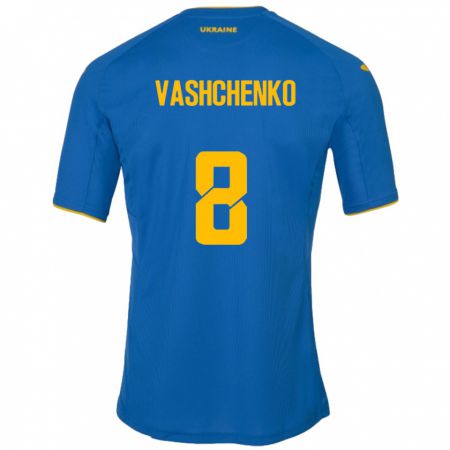 Kandiny Damen Ukraine Daniil Vashchenko #8 Blau Auswärtstrikot Trikot 24-26 T-Shirt