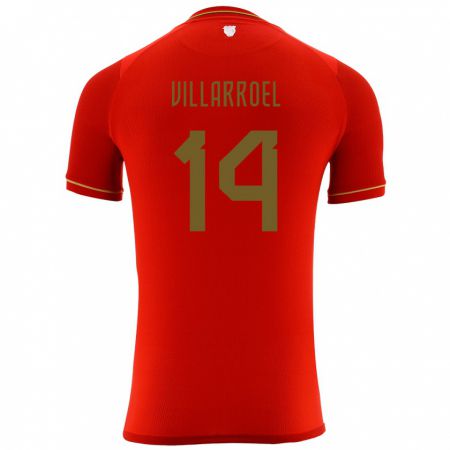 Kandiny Damen Bolivien Moisés Villarroel #14 Rot Auswärtstrikot Trikot 24-26 T-Shirt