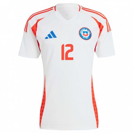 Kandiny Damen Chile Gabriel Arias #12 Weiß Auswärtstrikot Trikot 24-26 T-Shirt