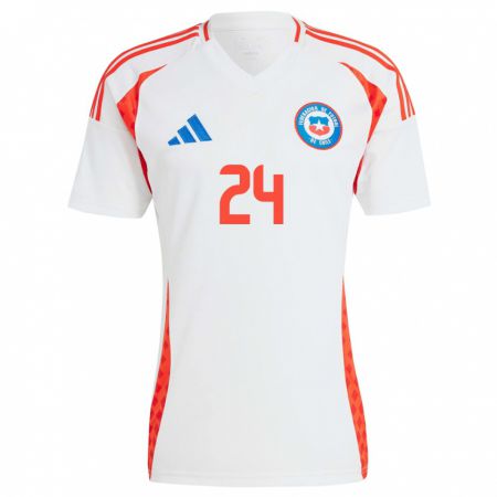 Kandiny Damen Chile César Pérez #24 Weiß Auswärtstrikot Trikot 24-26 T-Shirt