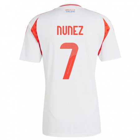 Kandiny Damen Chile Marcelino Núñez #7 Weiß Auswärtstrikot Trikot 24-26 T-Shirt