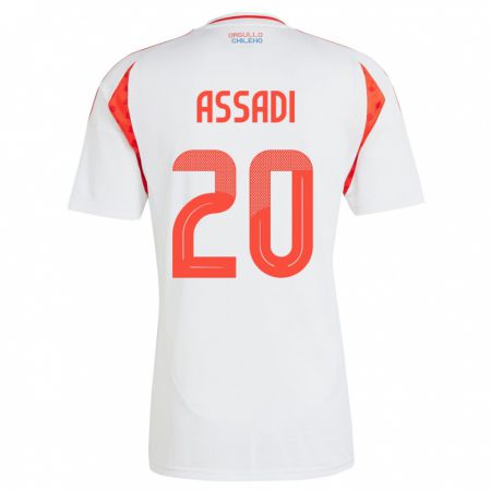 Kandiny Damen Chile Lucas Assadi #20 Weiß Auswärtstrikot Trikot 24-26 T-Shirt