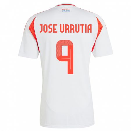 Kandiny Damen Chile María José Urrutia #9 Weiß Auswärtstrikot Trikot 24-26 T-Shirt