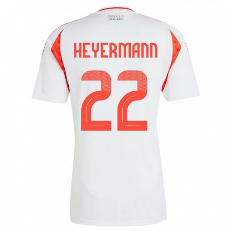 Kandiny Damen Chile Agustina Heyermann #22 Weiß Auswärtstrikot Trikot 24-26 T-Shirt