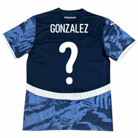 Kandiny Damen Paraguay Antonio González #0 Blau Auswärtstrikot Trikot 24-26 T-Shirt