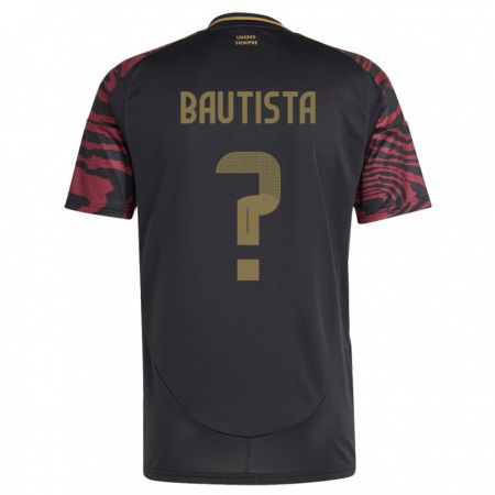 Kandiny Damen Peru César Bautista #0 Schwarz Auswärtstrikot Trikot 24-26 T-Shirt