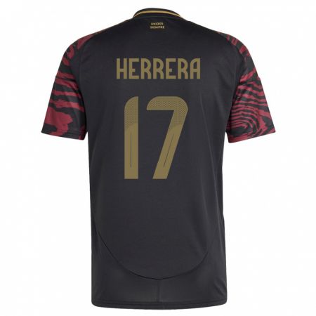 Kandiny Damen Peru Fabiola Herrera #17 Schwarz Auswärtstrikot Trikot 24-26 T-Shirt