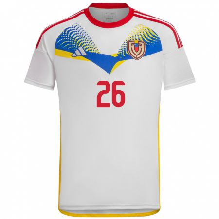 Kandiny Damen Venezuela Daniel Pereira #26 Weiß Auswärtstrikot Trikot 24-26 T-Shirt