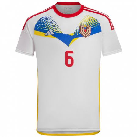 Kandiny Damen Venezuela Carlos Rojas #6 Weiß Auswärtstrikot Trikot 24-26 T-Shirt