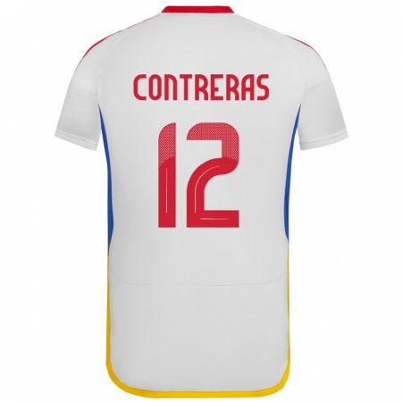 Kandiny Damen Venezuela José Contreras #12 Weiß Auswärtstrikot Trikot 24-26 T-Shirt