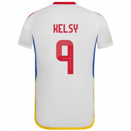 Kandiny Damen Venezuela Kevin Kelsy #9 Weiß Auswärtstrikot Trikot 24-26 T-Shirt