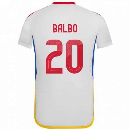 Kandiny Damen Venezuela Luis Balbo #20 Weiß Auswärtstrikot Trikot 24-26 T-Shirt