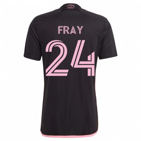 Kandiny Kinder Ian Fray #24 Schwarz Auswärtstrikot Trikot 2023/24 T-Shirt