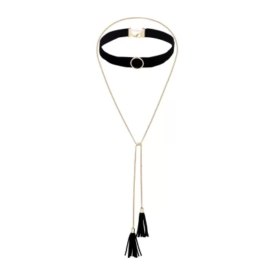 Kandiny - Fringed double velvet Necklace