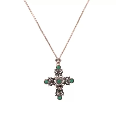 Kandiny - Diamond-studded long simple green Necklace