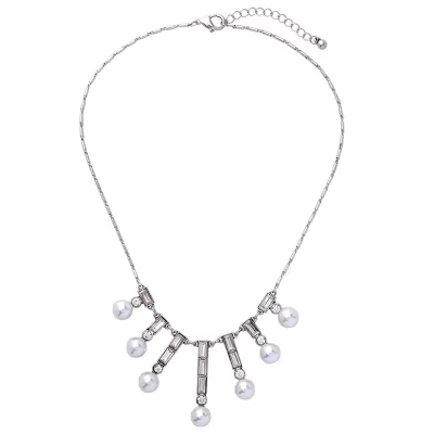 Kandiny - Simple and fresh alloy geometric diamond pearl Necklace