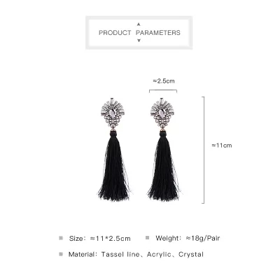 Kandiny - Alloy studded tassel Earrings 00640